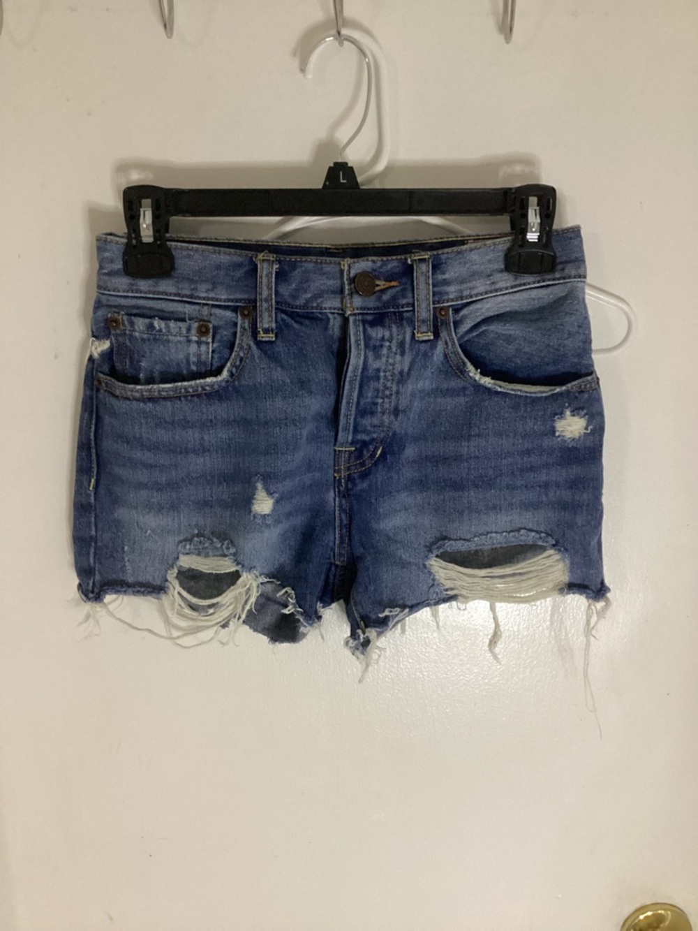 We The Free Button Fly Distressed Denim Shorts Size 24